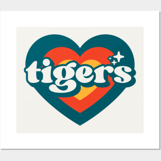 Vintage Tigers School Spirit // High School Football Mascot // Go Tigers Retro Posters and Art